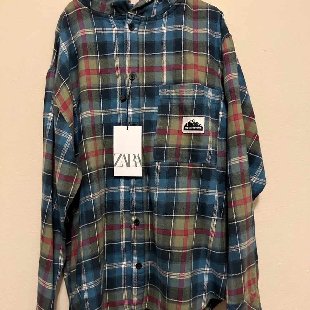Zara hooded flannel 11-12